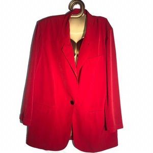 Vintage Red Lightweight Blazer Jacket 8 Medium